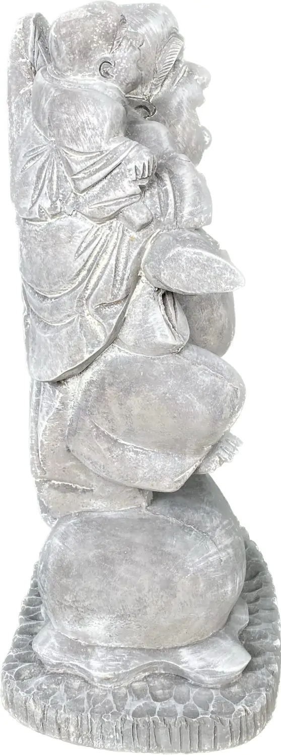  Product image 8 of the product “Sammo - Standing Chinese Buddha with small Buddha on shoulder, 55cm H | cast stone ”